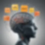 Illustration depicting a brain with speech bubbles symbolizing excessive communication in adults with ADHD