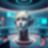 A digital representation of an AI entity named Alice in a futuristic setting