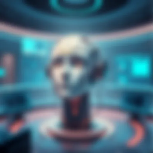 A digital representation of an AI entity named Alice in a futuristic setting