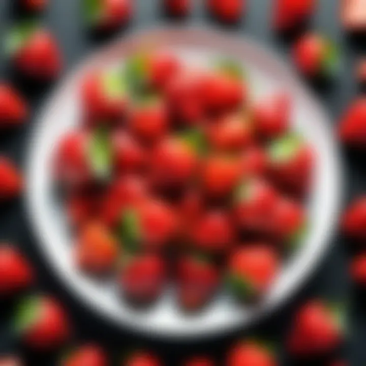 An assortment of ripe strawberries on a plate