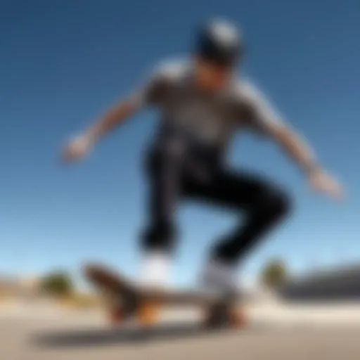 Aaron Kyro performing a trick on his skateboard