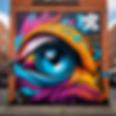 Iconic Urban Graffiti Artwork Iconic work by a renowned graffiti artist in an urban landscape