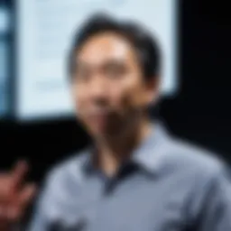Andrew Ng during a lecture on AI advancements