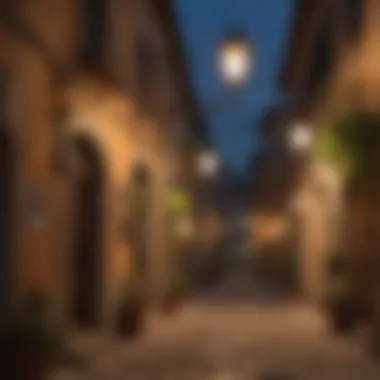 Antique street lamps illuminating the enchanting streets of La Vecchia