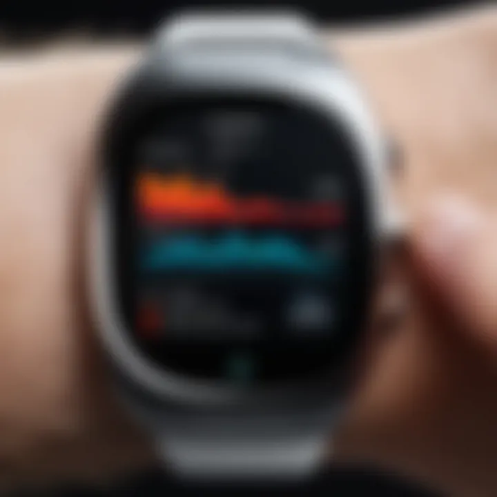 Health monitoring capabilities displayed on the AO Smart Watch's screen.