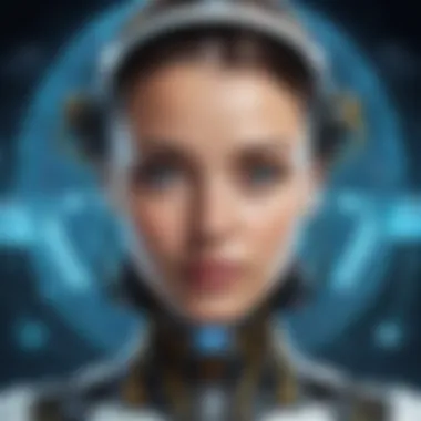 Navigating Ethical Challenges in AI A conceptual illustration of ethical dilemmas posed by artificial intelligence