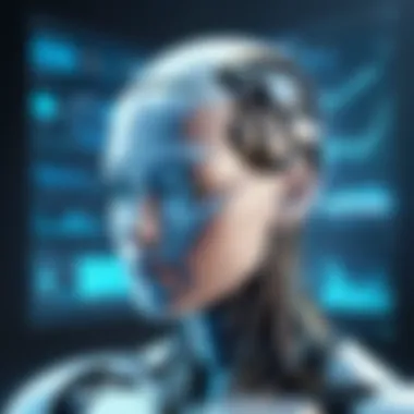 AI's Impact on Industry Dynamics An abstract representation of AI algorithms transforming various industries