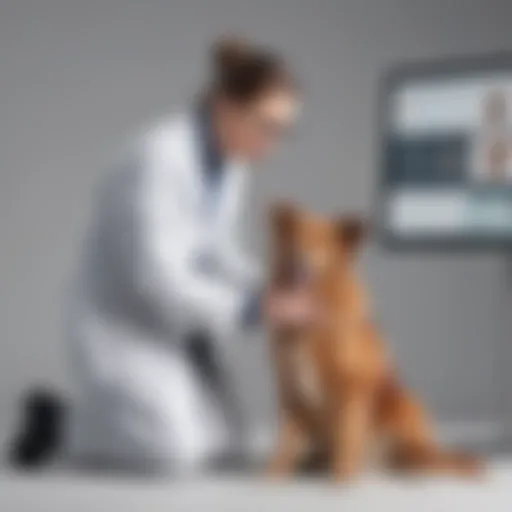 Veterinarian examining a dog