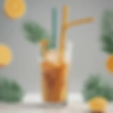 Biodegradable Straw in a Tropical Cocktail