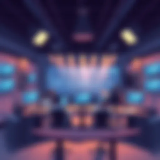 Dynamic television production workspace featuring advanced technology.