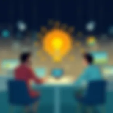 Leadership guiding a team towards collaborative success