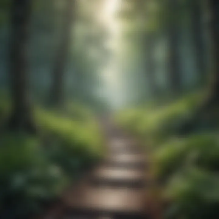 A serene pathway through a lush forest