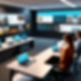 A virtual classroom setup showcasing sign language tutorials