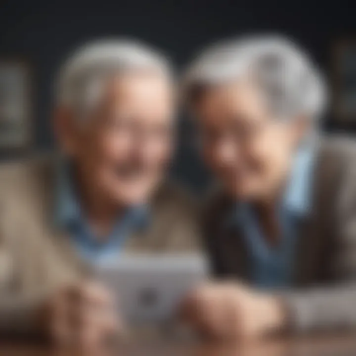 Elderly couple sharing stories and laughter