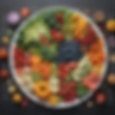 Nutrient-Rich Diet for Mental Wellness Healthy meal with colorful vegetables and fruits