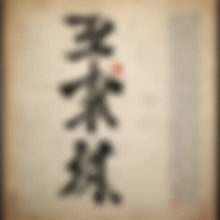 Ancient Chinese Scroll with Characters