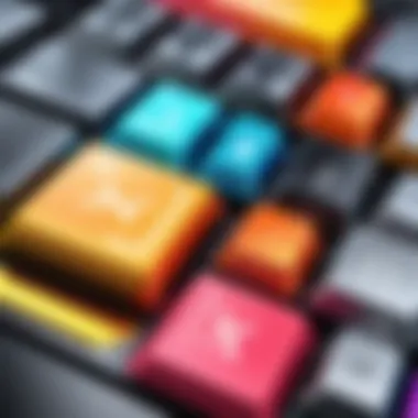 A colorful assortment of keycaps arranged artistically.