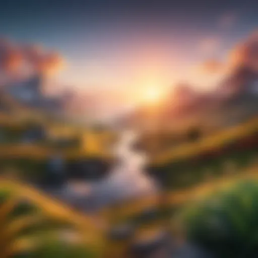 A serene landscape with a sunrise symbolizing new beginnings and positivity