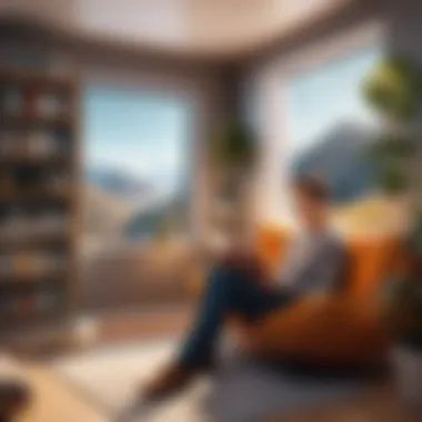 The Joy of Continuous Learning A curious individual reading a book in a cozy corner