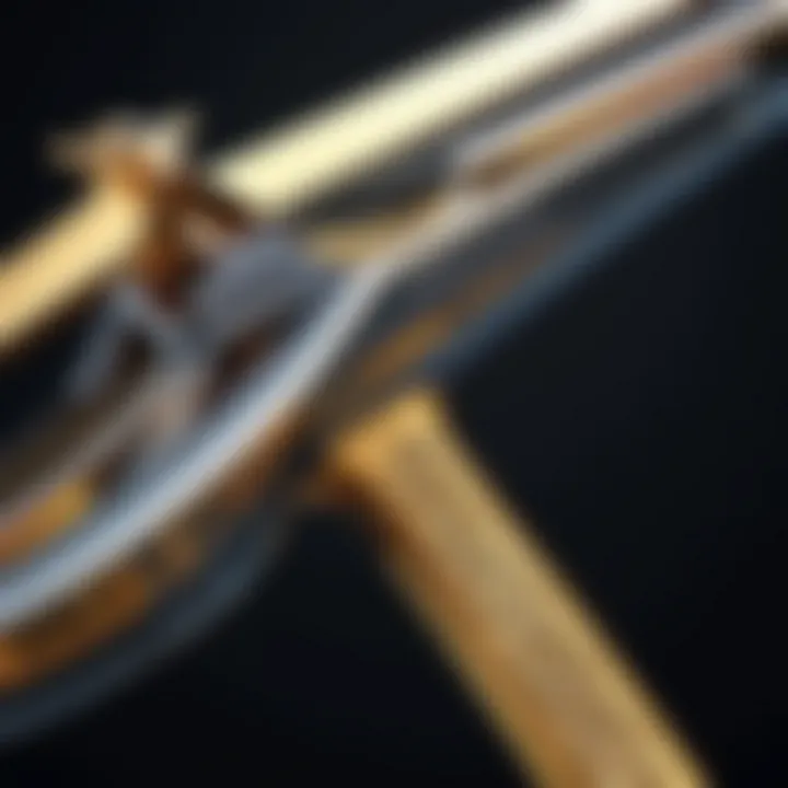 A close-up illustration of David's slingshot, representing skill and determination against overwhelming odds.