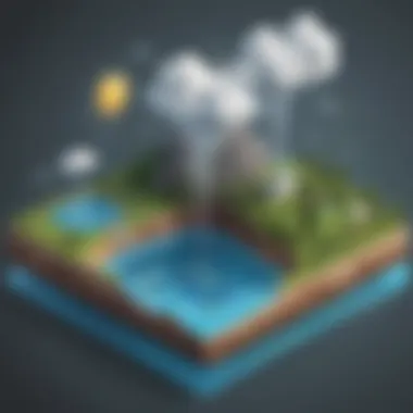 Illustration of Water Cycle Evaporation