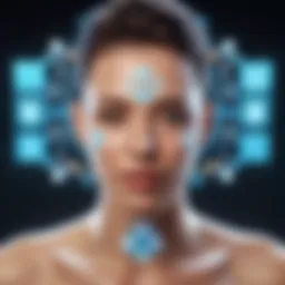 Conceptual representation of deepfake technology showcasing AI algorithms at work.