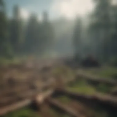 Lush green forest being cleared for agriculture