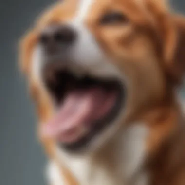 A close-up of a dog's mouth moving as if talking