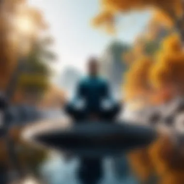 Visual representation of mindfulness techniques in a serene environment