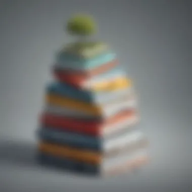 A stack of books with a road leading to a new beginning