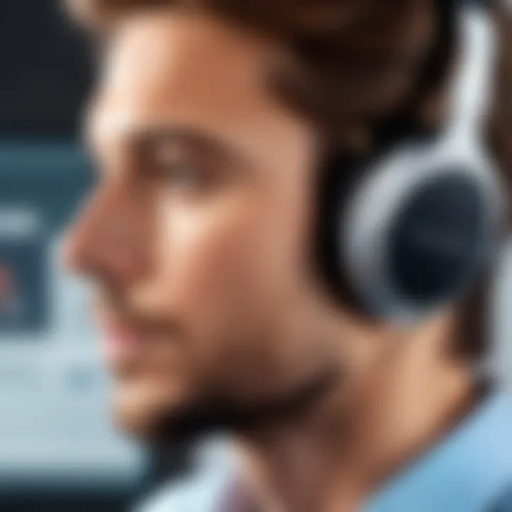 A close-up of attentive listening