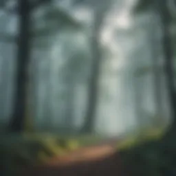 Ethereal mist enveloping a serene forest