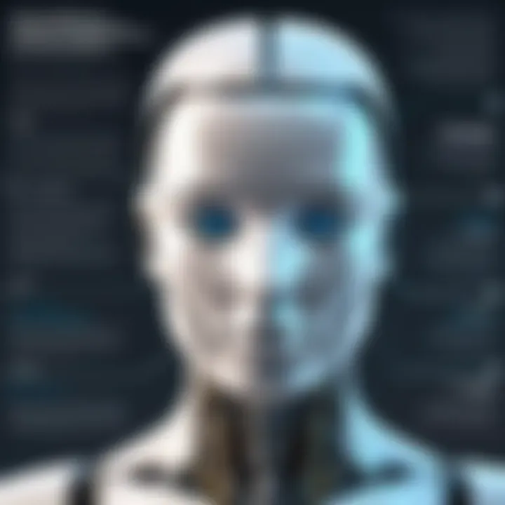 An infographic depicting the ethical considerations surrounding artificial intelligence, highlighting key debates and viewpoints.