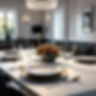 Sophisticated Dining: Elegant Table Setup Elegant dinner arrangement with sophisticated table settings