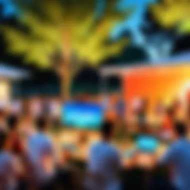 Artistic Flair: Outdoor Gathering Experience Vibrant outdoor gathering with artistic elements