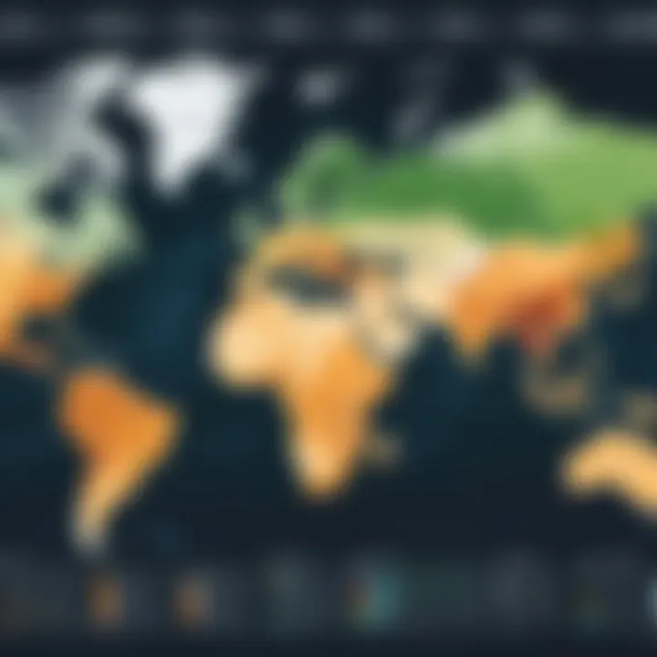 Map showing current epidemiological trends globally