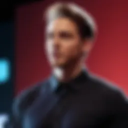 A performer on stage delivering a powerful spoken word piece