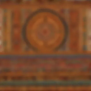 A detailed textile illustrating the cultural heritage of a specific region