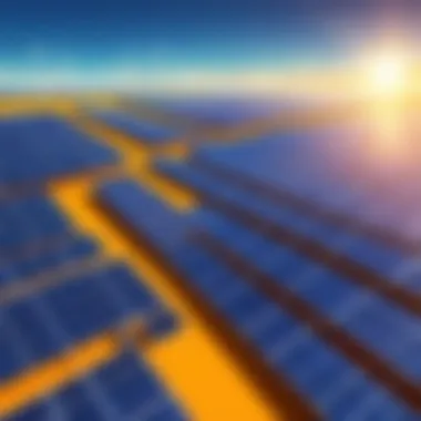 Vast solar farms harnessing the power of the sun