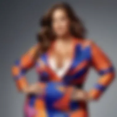 Ashley Graham modeling a vibrant plus size outfit