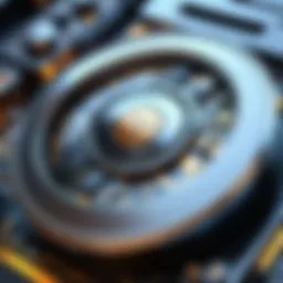 A close-up view of the Bengerman Button showcasing its intricate design and user interface features.