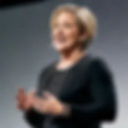 Brené Brown speaking passionately on stage