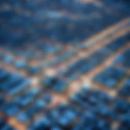 Aerial view showcasing the layout of Carter Lane and its surrounding areas