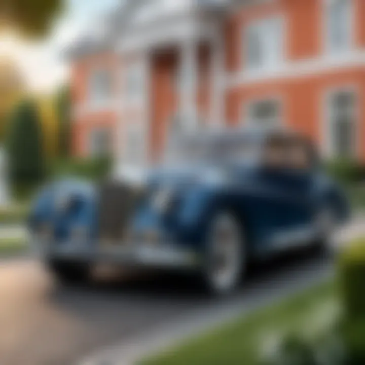 Classic Automobile in a Stately Driveway