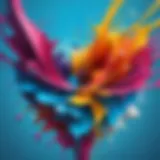 A vibrant abstract painting symbolizing the flow of creativity