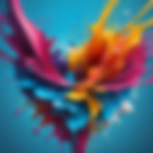 A vibrant abstract painting symbolizing the flow of creativity