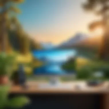 Harmony in Creative Environments A serene nature scene illustrating the harmony of creative environments