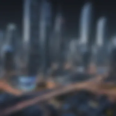 Evolution of Urban Landscapes A futuristic cityscape showcasing urban growth