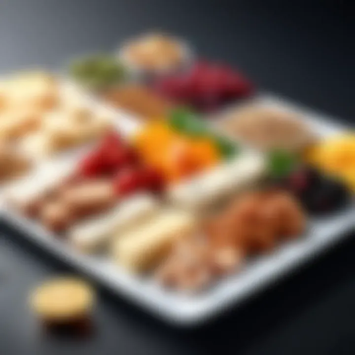 Elegant presentation of high-protein snack options