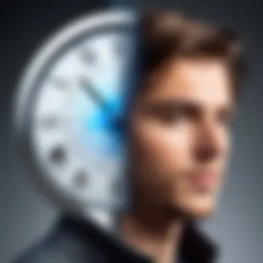 Concept of Time Blending Past and Future Identities A conceptual image of time blending past and future identities